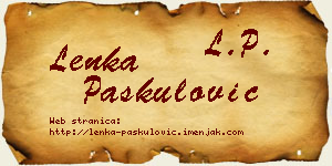 Lenka Paskulović vizit kartica
